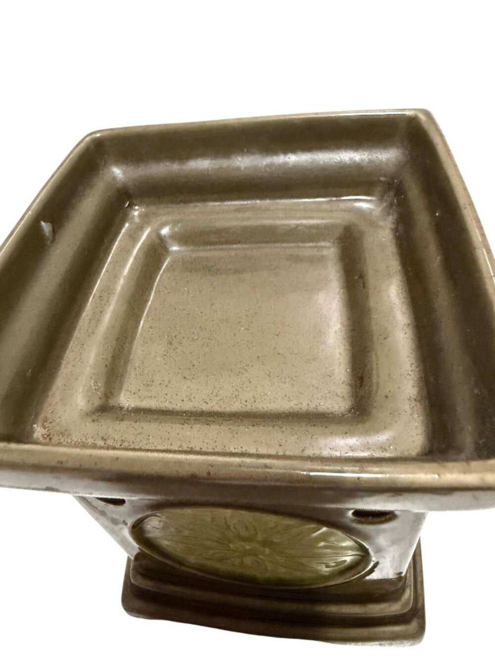 Scentsy Electric Wax Warmer Lotus Flower Green Brown Spring Summer Works - Picture 11 of 11